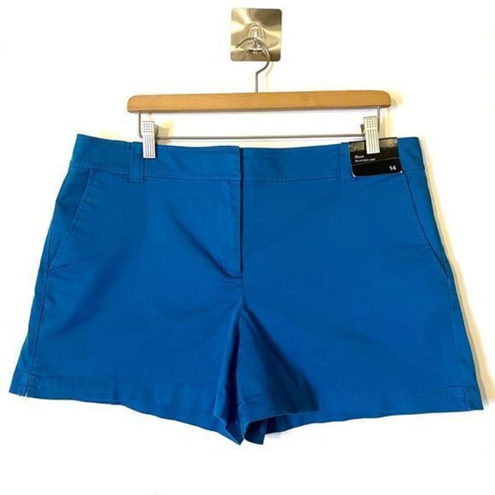 New York and Company Turquoise Blue Shorts Size 14 NWT Cotton Bermuda Shorts